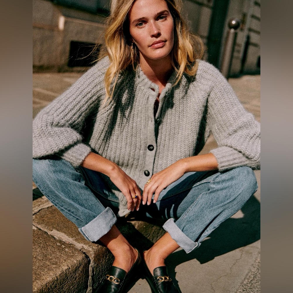 Sézane Emile Cardigan | mottled grey
